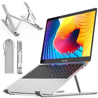 Imagem de Suporte de laptop QALTGC ergonômico ajustável portátil compatível com suporte de computador até 17,3" laptops para mesa de alumínio multi-ângulo dobrável ventilação suporte de resfriamento