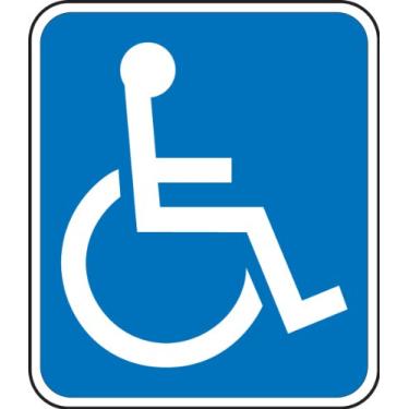 Imagem de Accuform Signs FRA194RA Placa de estacionamento refletiva de alumínio para deficientes físicos (Flórida), Legend (SíMBOLO DE CADEIRA DE RODAS)", 35 cm de comprimento x 30 cm de largura x 0,2 cm de