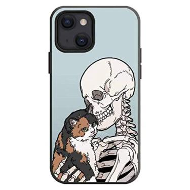 Imagem de Capa de telefone de esqueleto engraçado gato cão crânio para iphone 13 12 11 pro xs max xr 8 7 6 6 s plus x 5s se 2020 capa traseira shell, a5, para iphone 13 mini