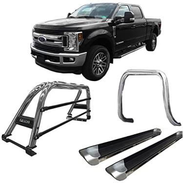 Imagem de Kit quebra mato+Estribo Pers+Sant Antonio F250 C Duplo CROMO