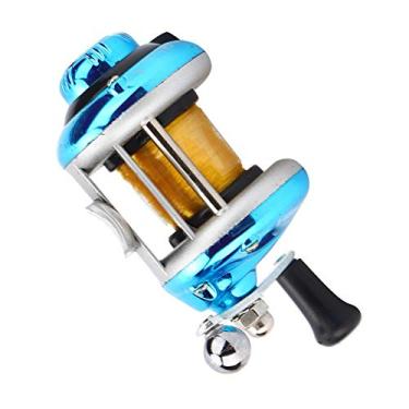 Imagem de Carretilha de pesca, tambor de pesca no gelo para pesca no gelo? Roda horizontal com carretilha de isca vermelha e azul (azul)