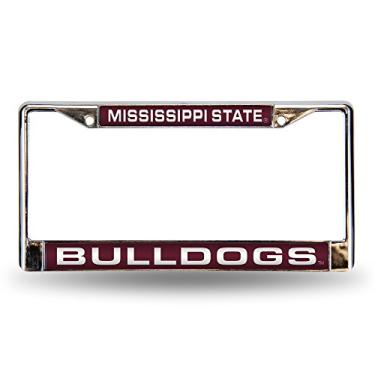 Imagem de Rico Industries NCAA Mississippi State Bulldogs moldura de placa de licença cromada padrão com corte a laser, 15 x 31 cm