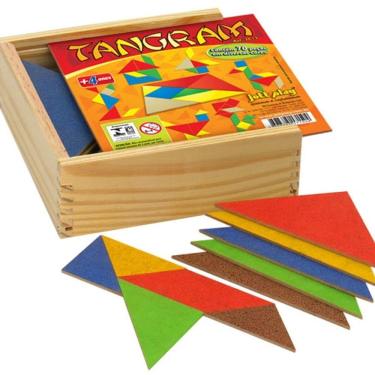 Imagem de Tangram 10 Jogos Em MDF 70 Peças