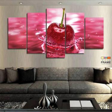 Imagem de Quadros Decorativos Cozinha Cereja 63x130mt em Tecido