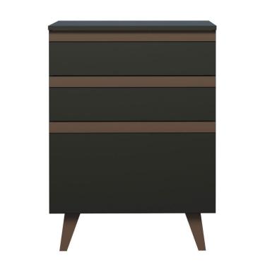 Imagem de Balcão Reims 3 Gavetas Preto Madesa