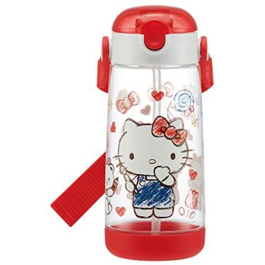 Imagem de Skater PDSH5 Sanrio Hello Kitty Garrafa de água infantil com canudo, garrafa transparente, 480 ml, silicone, meninas