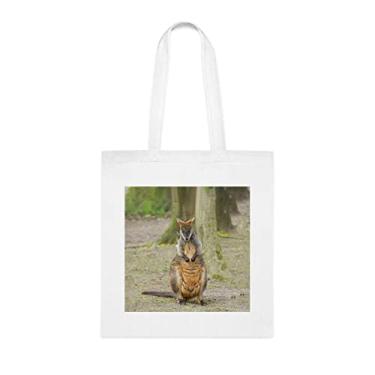 Imagem de Sacola Wallaby do pântano, presente de Wallaby do pântano, bolsa de ombro Wallaby do pântano, sacos reutilizáveis de parede do pântano, ideia de presente de mordaça de cesta de Natal