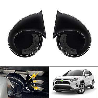 Imagem de Autorder Kit de buzina de carro para Toyota RAV4 2021 2022 Acessórios 2020 2019 12V Caracol Trompete Impermeável Alto-Baixo Tons Carro Trompete (Preto)