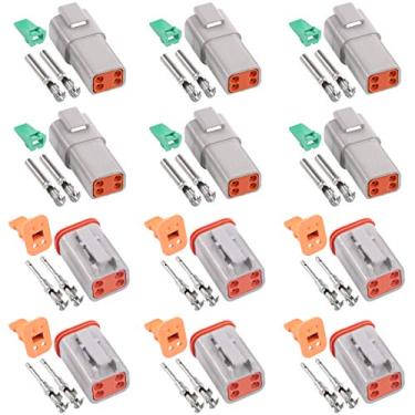 Imagem de Glarks 54 pçs 4 pinos vedação cinza macho e fêmea auto impermeável conector 22-16AWG para motocicleta, scooter, carro, caminhão, barcos