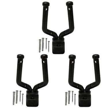 Imagem de ChromaCast Suporte de parede de linha fina para guitarra, baixo, ukulele, violino, violoncelo, bandolim, banjo, saxofone, trombeta, pacote com 3 (CC-SLIM-GWALL-3PK)