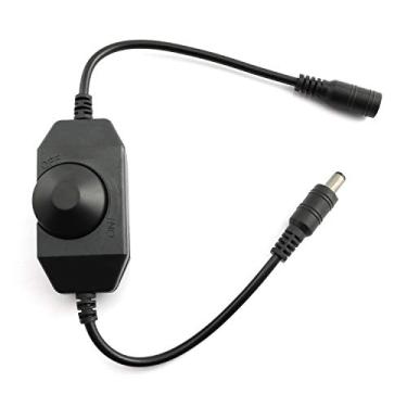 Imagem de RuiLing 1 Pacote Preto DC 12 V 24 V Faixa LED Interruptor Dimmer com Adaptador DC Fêmea Macho Brilho Controlador Ajustável Botão Dimmer Interruptor Mini Lâmpada LED Iluminação Peças