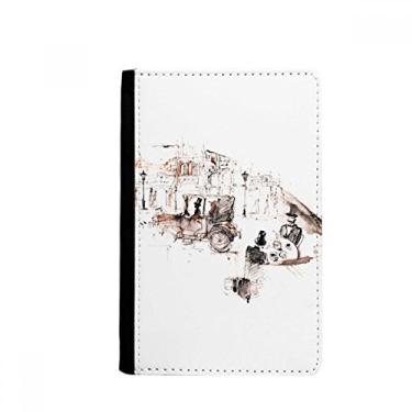 Imagem de Porta-passaporte em aquarela vintage para carro de arquitetura britânica porta-cartões, Multicolorido.