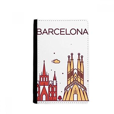 Imagem de Barcelona Espanha Padrão de Marco Plano Porta Passaporte Notecase Burse Carteira Carteira Carteira Bolsa Cartão, Multicolor