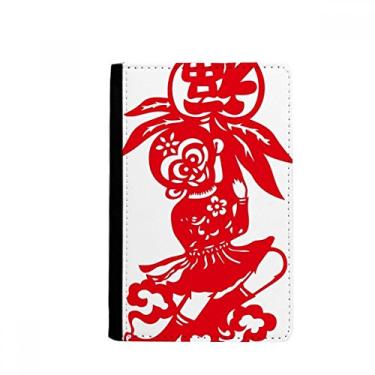 Imagem de China Monkey tradicional janela flores porta-passaporte notecase burse carteira capa porta-cartão, Multicolor