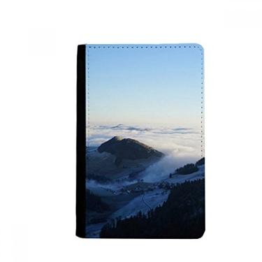 Imagem de Montanha céu nuvens neblina natureza cidade porta passaporte notecase burse carteira capa cartão bolsa, Multicolor