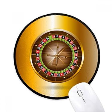 Imagem de DIYthinker Tapete de mouse realista com ilustração de toca-discos de cassino para mesa de escritório tapete redondo para computador