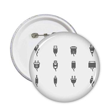 Imagem de Diagrama de circuito plugue padrão pinos crachá botão emblema acessório decoração 5 peças