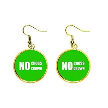 Imagem de No Pains No Crown Art Déco Presente Moda Orelha Pendente Dourado Brinco Joia Mulher, metal