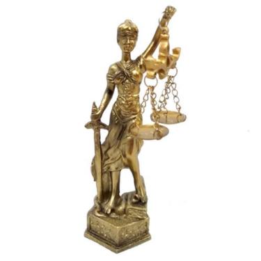Imagem de Estátua Deusa Dama Justiça Têmis 14 Cm Dourado Vintage - Tenda