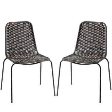 Imagem de Conj 2 Cadeiras Para Área Em Fibra Sintética Pedra Ferro