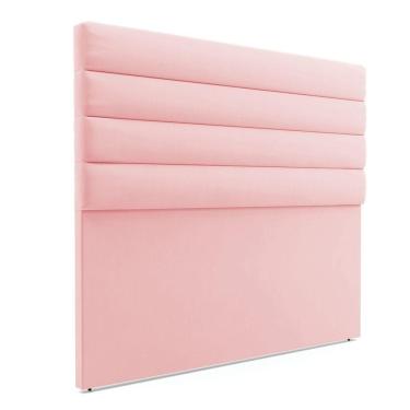Imagem de Cabeceira Para Cama Box Queen 160 Cm Suede Rosa Bebê