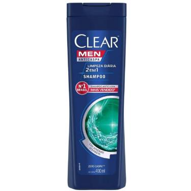 Imagem de Shampoo Anticaspa Clear Men Limpeza Diária 2 em 1 400ml
