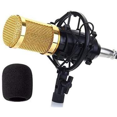 Imagem de Microfone Condensador para Estúdio, Transmissão de Gravação de Som com Montagem Antichoque de 3,5 mm,Cabo de áudio e Microfone