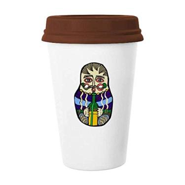 Imagem de Caneca russa Matrioska russa de vidro de cerâmica para copo de café