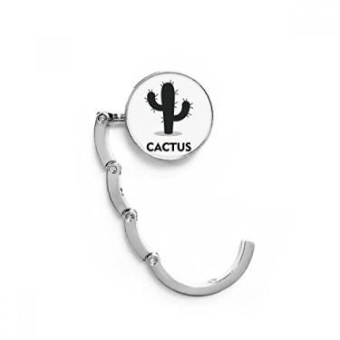 Imagem de Gancho de mesa com contorno de suculentas de planta verde cacto, gancho decorativo dobrável