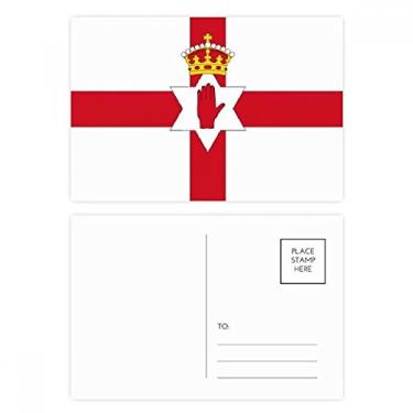 Imagem de Cartão postal com bandeira nacional da Irlanda do Norte Conjunto de cartões postais de aniversário para enviar cartões de agradecimento