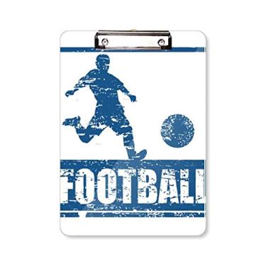 Imagem de Prancheta de futebol azul Kick Football Player pasta, bloco de notas A4