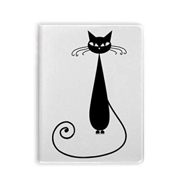 Imagem de Caderno de Halloween com silhueta de animal para amantes de gatos pretos com capa macia Diário