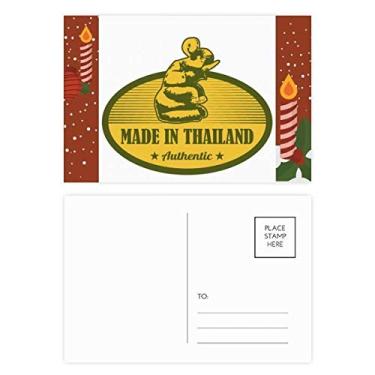 Imagem de Vela de Natal tailandesa feita na Tailândia Cartão postal Cartão de agradecimento 20 peças
