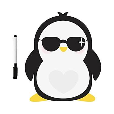 Imagem de Ímã De Geladeira Pinguim de Óculos Glasses Porta Recados Anotações Planner C/Caneta Lista de compra mercado P