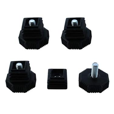 Imagem de Kit de inserções de tubo redondo de plástico para nivelamento de pés da uxcell para móveis, deslize, nivelador ajustável para mesa de sofá, perna 4 conjuntos, a18092200ux0307, 25x25xM8+39