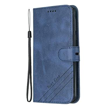 Imagem de Compatible with Motorola Moto G6 Play/Moto E5 Wallet Case, PU Leather Phone Case Magnetic Flip Folio Leather Case Card Holders [Shockproof TPU Inner Shell] Protective Case (Color : Blue)