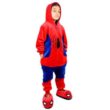 Imagem de Macacão Kigurumi Infantil Spider-Man Tam 3-4Anos - Zona Criativa
