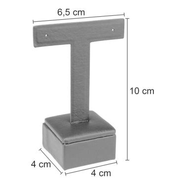 Imagem de Kit Expositor Para Joias Corino Preto Alto 5 Peças Luxo