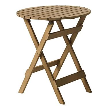 Imagem de Mesa dobrável de madeira maciça varanda portátil mesa de jantar ao ar livre e cadeira mesa portátil dobrável de madeira para atividades ao ar livre e piquenique de acampamento (cor: cor da madeira, tamanho: 60 * 60 * 68 cm) ShaoSu