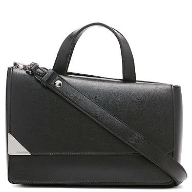 Imagem de Calvin Klein Bolsa com alça superior com aba de basalto, Preto/prata, One Size