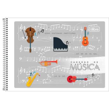 Imagem de Caderno De Música Capa Flexível Tilibra Pequeno 48 Folhas 20 Unidades