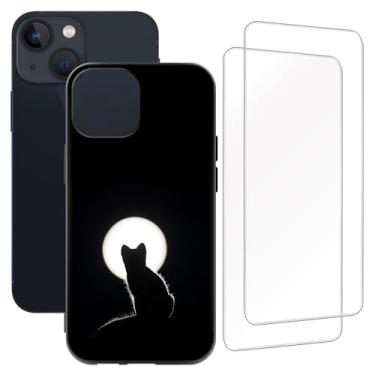 Imagem de Zuitop Capa de design adequada para iPhone 13 Mini 5,4 (5,4 polegadas) com 2 pacotes de películas de vidro temperado, compatível com iPhone 13 Mini 5,4 capa protetora fina e macia de gel de sílica