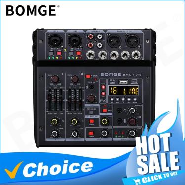 Imagem de BOMGE-Audio Mixer Sound Board  Console de Mistura  4 Canais  USB Digital  Bluetooth  24 Sound