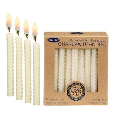 Imagem de Velas de Chanukah de cera de abelha natural Rite Lite LTD, 45 por pacote