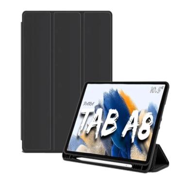 Imagem de Capa Smart Case Pencil Para Tablet Samsung Galaxy Tab A8 C/Compartimento Para Pen 10.5" Sm-X200 / Sm-X205 Ano 2021 Premium - Alamo (PRETO)