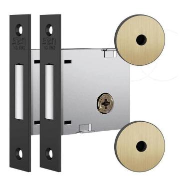 Imagem de Fechadura Auxiliar Oxidado Tetra Stam 1004 Par Com 4 Chaves