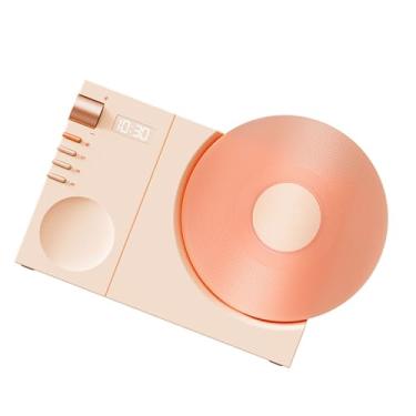 Imagem de Alto-falante Vintage, Alto-falante Portátil Com Relógio Digital, Design Geométrico, Alto-falante de Som Hi Fi, Tempo de Reprodução de 10 Horas, Relógio Digital Alto-falante (Róseo)