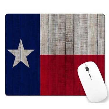 Imagem de TSSOHU Tapete de mouse com bandeira do Texas e madeira para computadores de escritório e laptop com desenhos impressos, base de borracha antiderrapante, mouse pads para jogos, 24 x 19 x 0,3 cm,