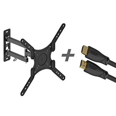 Imagem de Combo Suporte de Parede Articulado Para TVs Planas e Curvas de 26'' a 55'' com Carga Máxima de 30kg + Cabo HDMI 2,5m - KF4H25 ELG