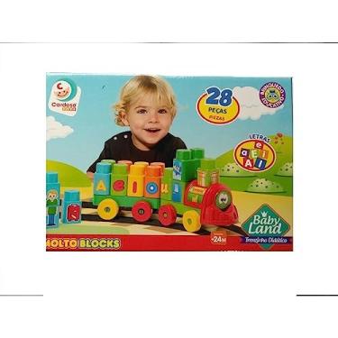 Imagem de Brinquedo Trenzinho Baby Land, Cardoso Toys, Com 28 Blocos